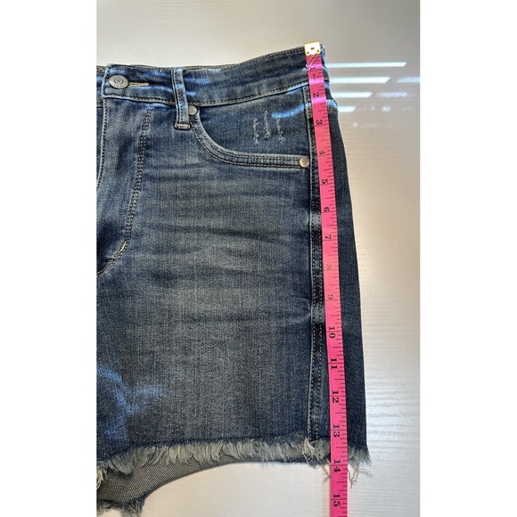 Judy Blue Denim Shorts Women's Size Medium Mid-Rise Cut-off Dark Wash Stretch - Picture 13 of 16